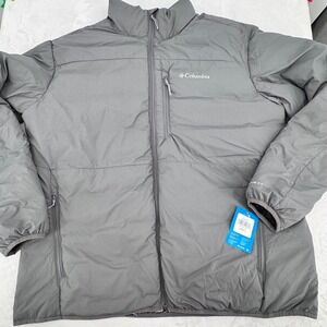 Columbia Grand Wall Insulated Jacket Men's 1X Gray Omni Heat Full Zip Coat NEW